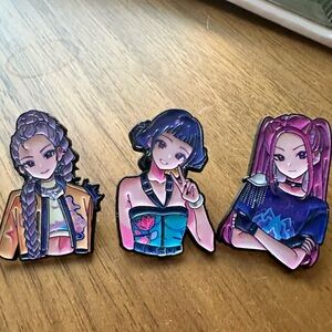 Set of 3 Huntrix K Pop Demon Hunters Enamel Pins